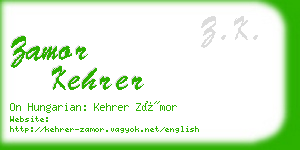 zamor kehrer business card